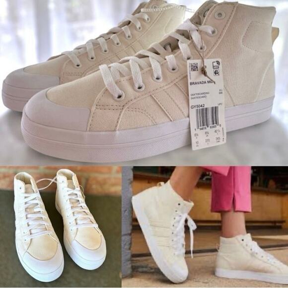 Adidas Bravada Mid-Platform Hightop Trainers Sneakers US Women Size 10 MSRP $119 - Picture 1 of 4